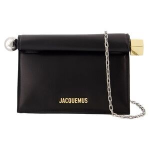 La Petite Pochette Rond Carré - Jacquemus - Leather - Black